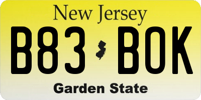NJ license plate B83BOK
