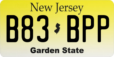 NJ license plate B83BPP