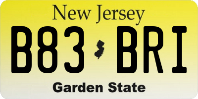 NJ license plate B83BRI