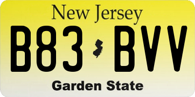 NJ license plate B83BVV
