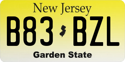 NJ license plate B83BZL