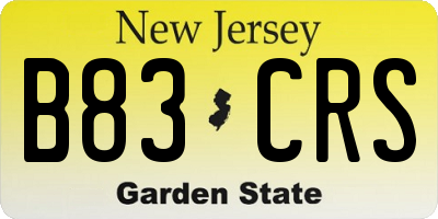 NJ license plate B83CRS