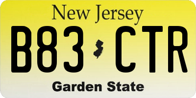 NJ license plate B83CTR