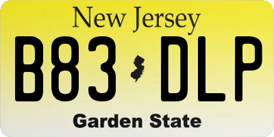 NJ license plate B83DLP