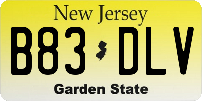 NJ license plate B83DLV