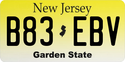 NJ license plate B83EBV