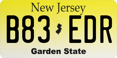 NJ license plate B83EDR