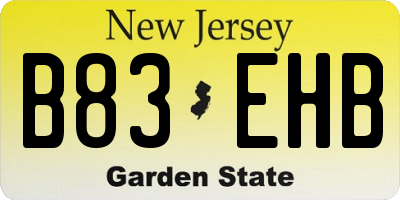 NJ license plate B83EHB