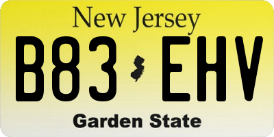 NJ license plate B83EHV