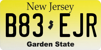 NJ license plate B83EJR