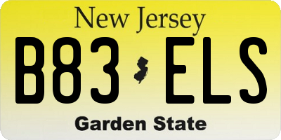 NJ license plate B83ELS