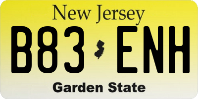 NJ license plate B83ENH