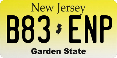 NJ license plate B83ENP