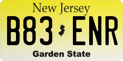 NJ license plate B83ENR