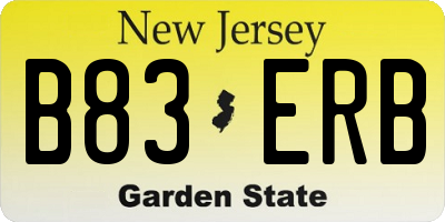 NJ license plate B83ERB