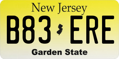NJ license plate B83ERE