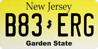 NJ license plate B83ERG