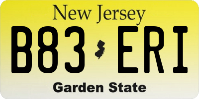 NJ license plate B83ERI