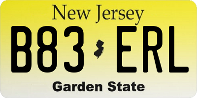 NJ license plate B83ERL