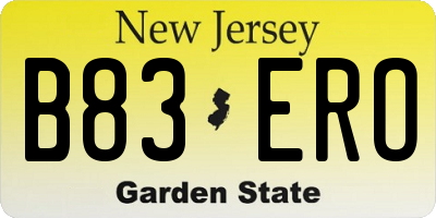 NJ license plate B83ERO