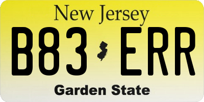 NJ license plate B83ERR