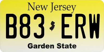 NJ license plate B83ERW