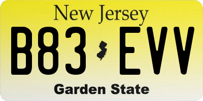 NJ license plate B83EVV
