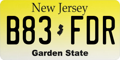 NJ license plate B83FDR