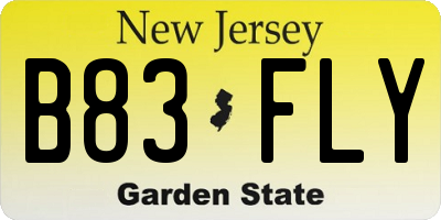NJ license plate B83FLY