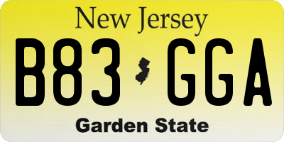 NJ license plate B83GGA