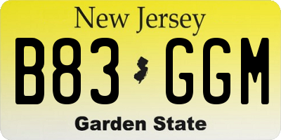 NJ license plate B83GGM