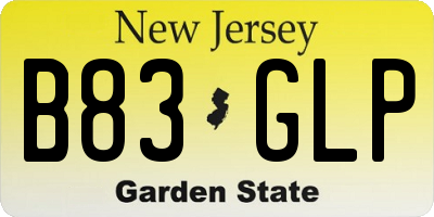 NJ license plate B83GLP