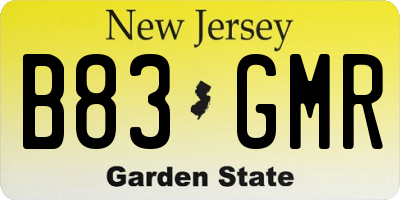 NJ license plate B83GMR
