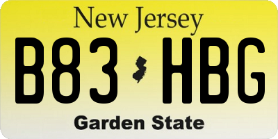 NJ license plate B83HBG