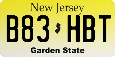 NJ license plate B83HBT
