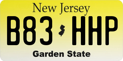 NJ license plate B83HHP