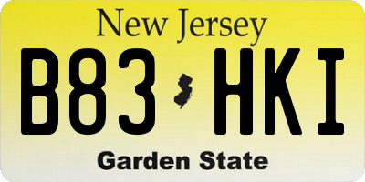 NJ license plate B83HKI