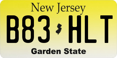 NJ license plate B83HLT