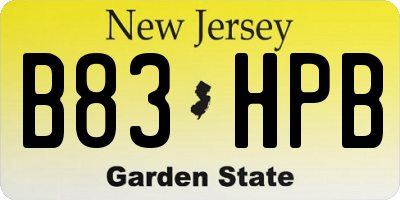NJ license plate B83HPB