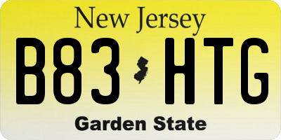 NJ license plate B83HTG