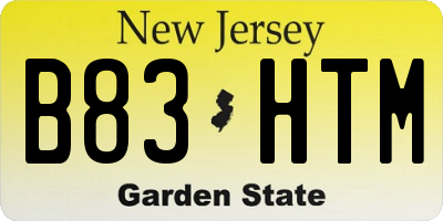 NJ license plate B83HTM