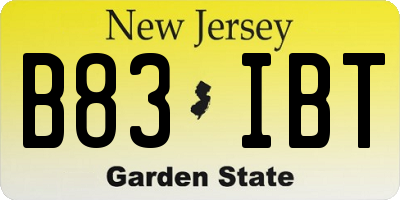 NJ license plate B83IBT