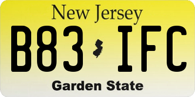 NJ license plate B83IFC