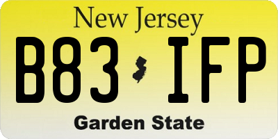 NJ license plate B83IFP
