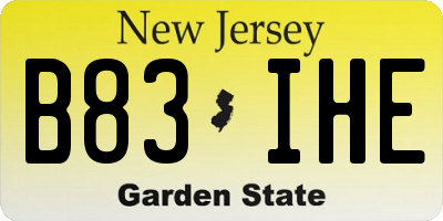 NJ license plate B83IHE