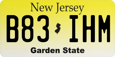 NJ license plate B83IHM