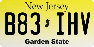 NJ license plate B83IHV