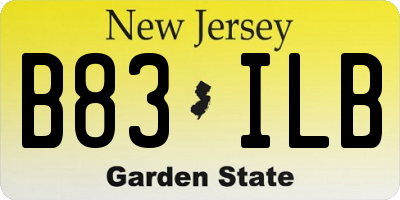 NJ license plate B83ILB