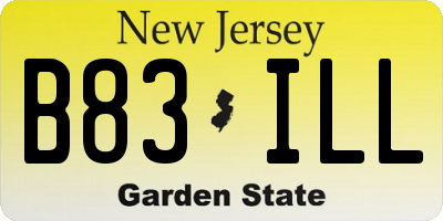 NJ license plate B83ILL