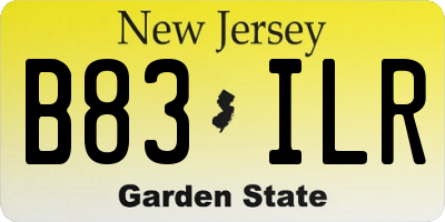 NJ license plate B83ILR